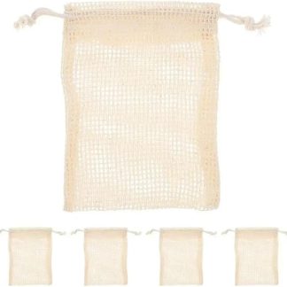Pack of 5 Bath Soap Made of Cotton and Linen Foam Mesh Soap Storage Colourful Bath Soap Linen Soap Random Colour