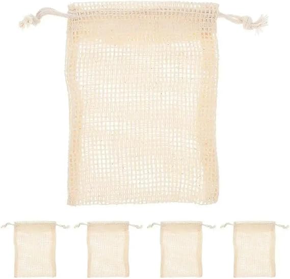 Pack of 5 Bath Soap Made of Cotton and Linen Foam Mesh Soap Storage Colourful Bath Soap Linen Soap Random Colour