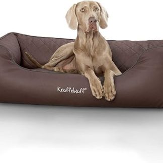 Knuffelwuff Milan Leather Quilted Dog Bed Washable Easy Care