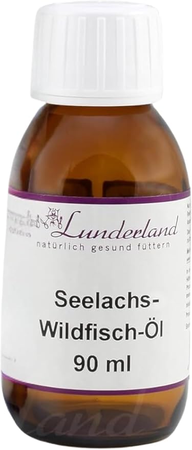 Lunderland Pollock Wild Fish Oil, 90 ml, Supplementary Feed for Dogs and Cats, High Omega-3 Content, From Responsible Wild Fishing in Alaska, Cold Pressed