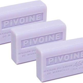 La Maison du Savon de Marseille French Soap 3 x 125g - Peony (Pivoine) - Shea Butter