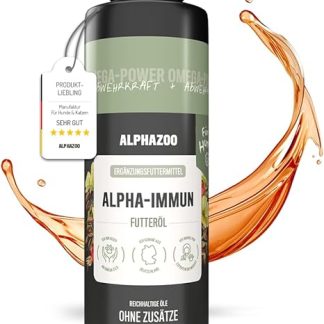 alphazoo Alpha‑Immun Premium Immune System Food Oil for Dogs 250 ml - 100% Natural, with Omega‑3, Vitamin E & Vegetable Oils, Supports Skin, Coat & Defences for Better Wellbeing