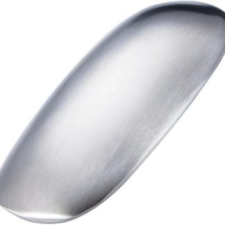Zerodeko Stainless Steel Soap Odour Neutralising with Holder Stainless Steel Deodorising Soap Bar for Kitchen Odour Removing Garlic Onions Fish Dishwasher Safe and Practical