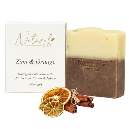 Cinnamon & Orange Soap, 100% Natural Soap, Without Harmful Ingredients, Certified, Handmade Shower Soap for All Skin Types, Shower Gel, Natural Cosmetics