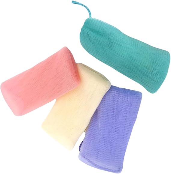 Pack of 4 Soap Foaming Mesh Bag Block Soap Dish Soap Bar Soap Dispenser Soap Bar Choose Piece Soap Wash Bag Soap Holder Exfoliating Sports