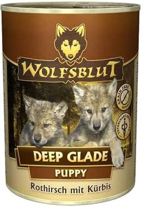 Wolfsblut - Deep Glade Puppy - 6 x 395 g - Red Deer and Water Buffalo - Wet Food - Dog Food - Grain Free