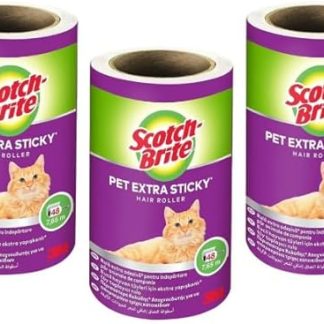 Scotch-Brite Pet Extra Sticky Pet Hair Replacement Rolls, 48 Sheets, 3 Rolls, 144 Sheets Per Pack - Lint Roller for Pet Hair/Dog Hair and Cat Hair