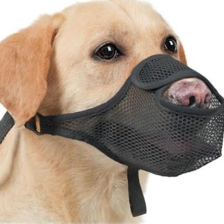 ZYEKIU Muzzle for Medium Dogs, Nylon Muzzle for Dogs, Small Dog Muzzle Mesh, Adjustable Muzzle for Large Dogs, Breathable, for Small, Medium, L, Black