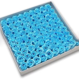 81 x Rose Bath Body Flower Soap Scented Rose Flower Essential Wedding Flower Blue