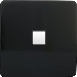Trendi Artistic Modern Glossy Tactile RJ45 Cat 5e and Cat 6 Ethernet Socket - Black