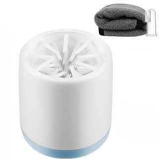 Lzansuii Pet Paw Cleaner, Portable with 1 Cleaning Towel, 1 Toothbrush, Brush with Removable Soft Silicone Bristles for Cleaning Dirty and Muddy Dog and Cat Paws