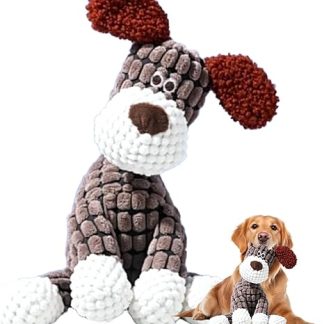 Kidmis Dog Toy, 2025 New Dog Toy, Indestructible, Squeaky Dog Toy, Soft Puppy Toy for Small, Medium and Large (Brown Dog)