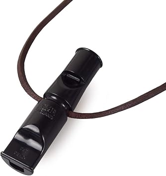 ACME Double Tone Dog Whistle No. 640 / No. 641 - Professional Double Whistle with 2 Beeps & Free Leather Strap - Standardised Frequency (No. 640/Black)