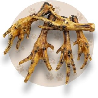Warnick´s Tierfutterservice - Dog Snack - Chicken Feet Dried 1kg - Natural Chew Snack for Dogs - Dental Care & Reward - 100% Chicken - No Additives - Gently Dried