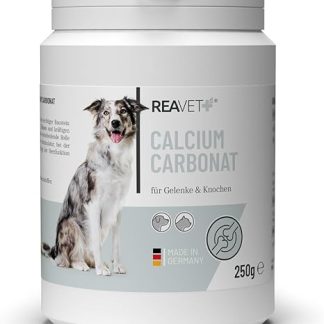 ReaVET Calcium Carbonate 250 g for Dogs and Cats - Natural Calcium Source for Bone Building & Joints I Calcium Carbonate, Supplementary Feed for Dogs and Cats
