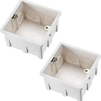 2 x White 86 Type Single Gang Wall Switch Box