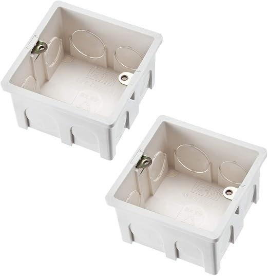 2 x White 86 Type Single Gang Wall Switch Box