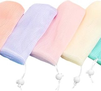 minkissy Pack of 5 foaming mesh soap bag, portable soap bag for soap washer, health wellness piece soap bag, thick bubble net, laundry bag, sports