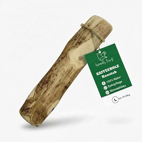 Coffee Wood Chew Stick for Dogs - 100% Natural & Sustainable | Promotes Dental Health & Reduces Tartar | Low-splinter, Durable Chew Toy for Small, Medium & Large Dogs (L)