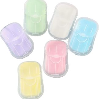 Pack of 50 Disposable Hand Soap Paper, Portable Soluble Soap Paper Sheets, Mini Hand Wash Soap Sheets for Outdoor, Wash Mand Bath, Toiletries