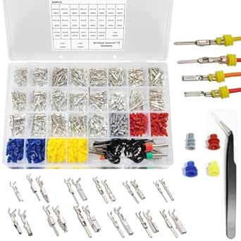Wire Connectors 21 Types - Electrical Crimp Pins Set, Dustproof Cable Terminals Kit, Various Sizes 1/1.5/1.8/2.2/2.8/3.5 mm | Home Car Motorcycle Boat Trailer Industrial Automotive Wiring
