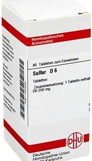 DHU Sulfur D6 Tablets, Pack of 80 Tablets