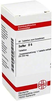 DHU Sulfur D6 Tablets, Pack of 80 Tablets