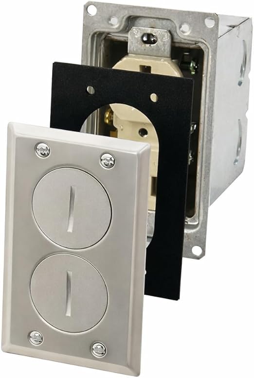 Hubbell-Raco 6500NI 15 Amp 125V Complete Duplex Floor Electrical Box, Nickel by HubbellRaco
