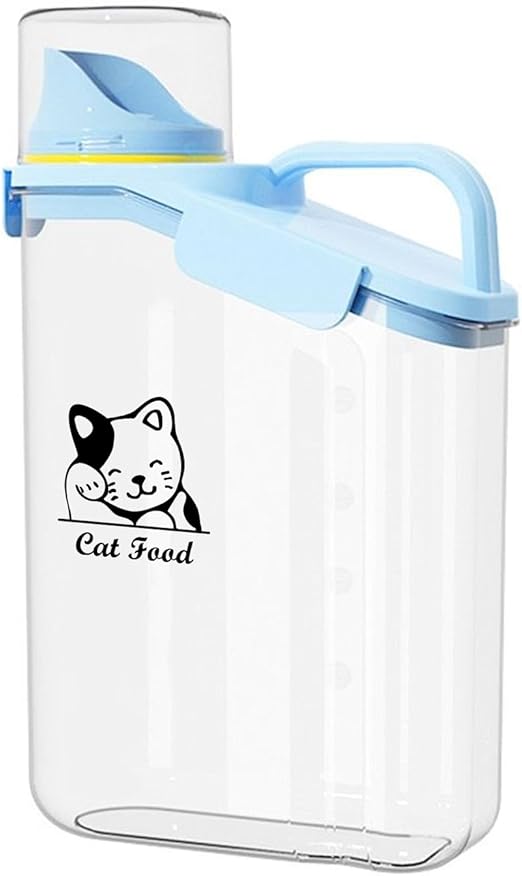 ZoeQide Cat Food Storage 2.8L Pet Food Container Airtight Dog Food Storage Container Waterproof Dry Food Storage for Cats Pet Food Storage Container Cat Food Box Blue