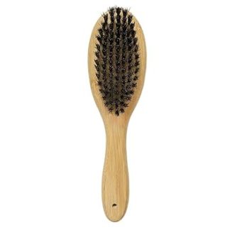 Patina Pet Grooming Brush, Natural Bamboo Bristles Brush for Matted Short and Long Hair, Dogs and Cats, Gentle and Easy Grooming, Massage