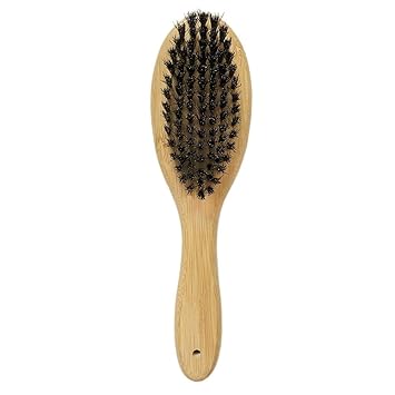 Patina Pet Grooming Brush, Natural Bamboo Bristles Brush for Matted Short and Long Hair, Dogs and Cats, Gentle and Easy Grooming, Massage