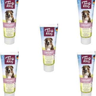Tubi dog Delikatess Liver Sausage from a Tube for Dogs | Pack of 5 | 5 x 75 g | Practical Soft Touch Tube | Sugar-Free Fat Reduced Snack Paste without Preservatives