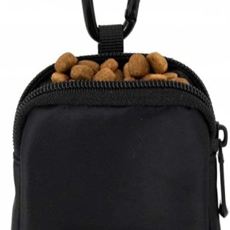 COOWONE Waterproof Dog Treat Bag, Dog Training Treat Bag, Integrated Poop Bag Dispenser, Adjustable Shoulder Bag (Blk)
