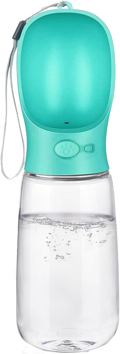 Emwel Dog Water Bottle - Large Portable Dog Water Bottle 550ml Leakproof Portable Puppy Water Dispenser with Pet Feeder