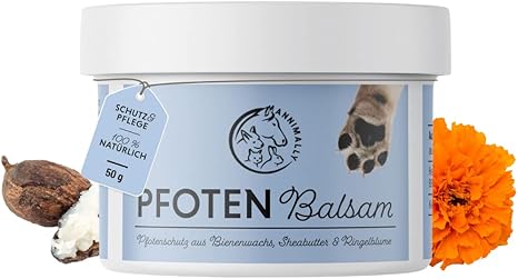 Annimally Paw Balm Dog 50 g - Paw Protection Dog and Paw Balm Cat with Beeswax, Shea Butter & Calendula Oil - Paw Ointment for Paw Care Dog in Winter and Summer - Dog Care