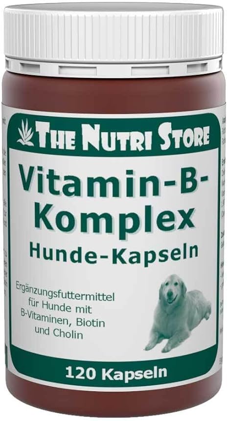 Vitamin B Complex Dog Capsules, Pack of 120, Supplementary Feed for Dogs with B Vitamins, Biotin and Choline