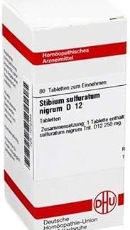 DHU Stibium sulfuratum nigrum D12 tablets, pack of 80 tablets