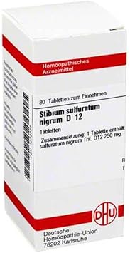 DHU Stibium sulfuratum nigrum D12 tablets, pack of 80 tablets