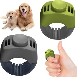 2 x Clicker Dog (19 mm/21 mm) in Grass Green and Grey - Practical Dog Training Accessory as Finger Ring Clicker Dog for Dog, Cat and Horse Training
