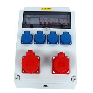 Power Distributor Fi Circuit Breaker Construction Power Distributor Wall Distributor Power Box Outdoor Indoor Device Complete Socket Waterproof Junction Box 32A/16A Power Current Wall Mounting