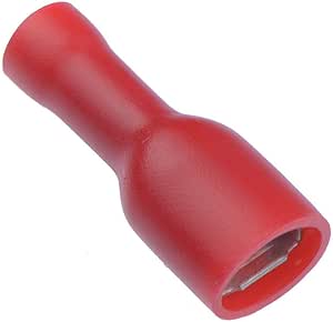 100 x Red 4.8mm Female Fully Insulated Crimp Spade Connector