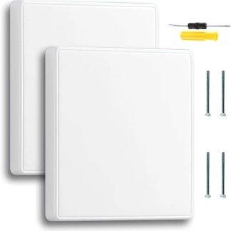 Acmerota Single Blanking Plate Cover Square Shape Blank Socket Covers Single Blanking Socket Plate Wall Hole Cover Plate for Electrical Sockets Back Box White Finish Exposed Outlets (White)