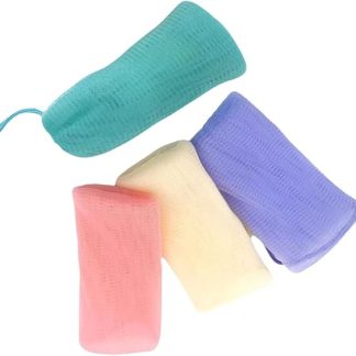 GANAZONO 4 x mesh soap bags and practical soap bags for bar soap for frothing exfoliating for travel bathroom accessories