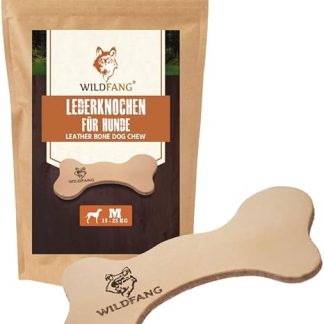 Wildfang Leather Chew Bone Dog Size M - Dental Care Dog, Dog Toy, Chew Toy & Chew Bone Puppies - for Medium Dogs (10-15 kg), 1 Piece