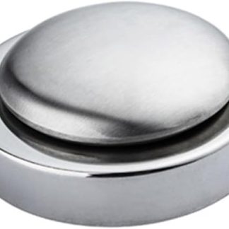 WOONEKY 1 Set Deodorant Soap Deodorising Soap Odour Absorbing Soap Odour Remover for Hands Round Soap Travel Case Soap Holder Soap Dish Stainless Steel 304 Silver