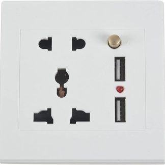 Wresetly 2.1A Double USB Wall Charger Socket Adapter Universal Power Strip with Switch