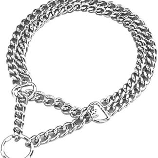 Nobby Double Row Chrome Dog Choke Chain