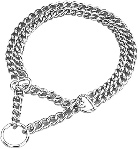 Nobby Double Row Chrome Dog Choke Chain