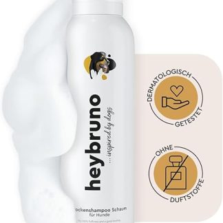 heybruno Dog Dry Shampoo Against Odour | Foam | No Rinsing | Long Hair & All Lengths | Grooming Dermatologically Tested