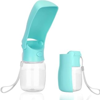 Nepfaivy Water Bottle for Dogs on the Go - 350 ml Leak-Proof Dog Drinking Bottle with Foldable Automatic Drinking Feeder Portable Dog Water Bottle for Small Dogs for Hiking and Travel